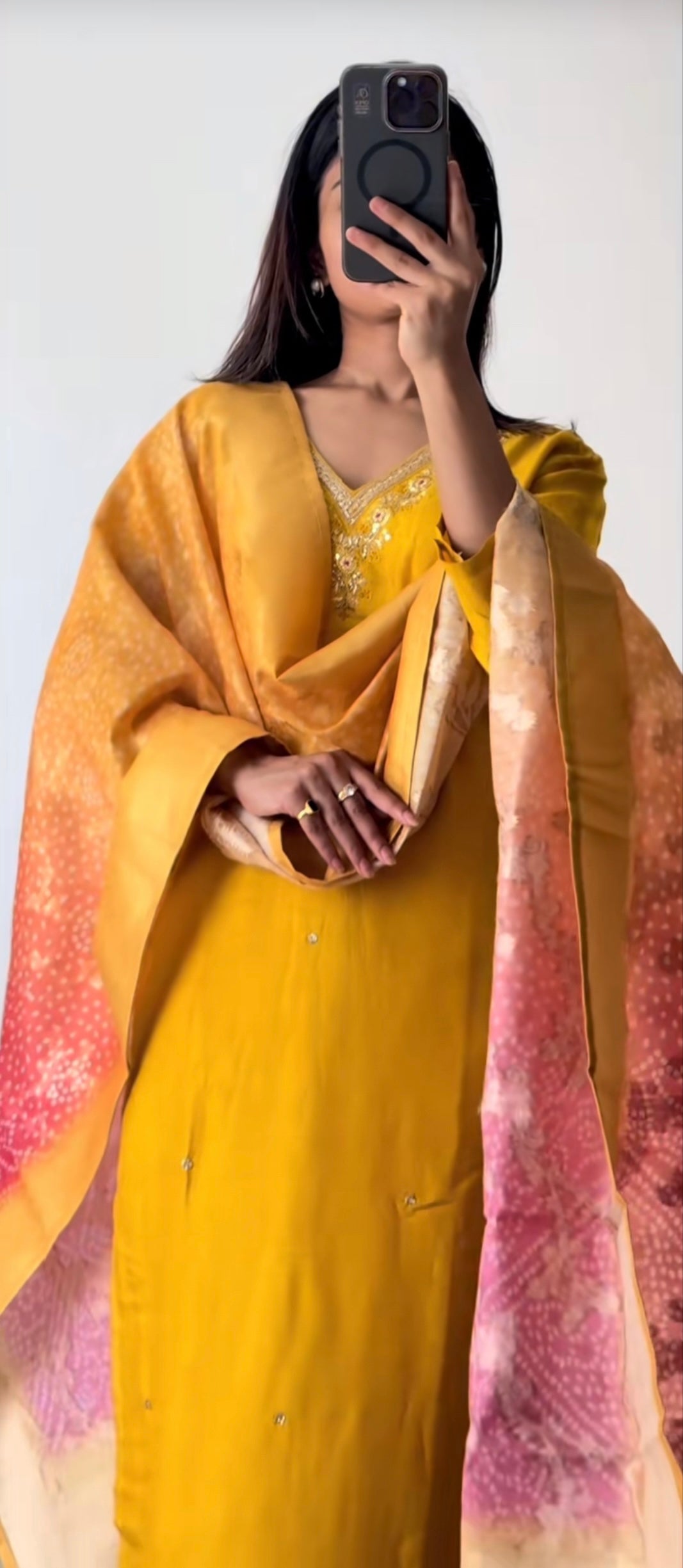 Yellow Kurthi Set with Heavy Dupatta