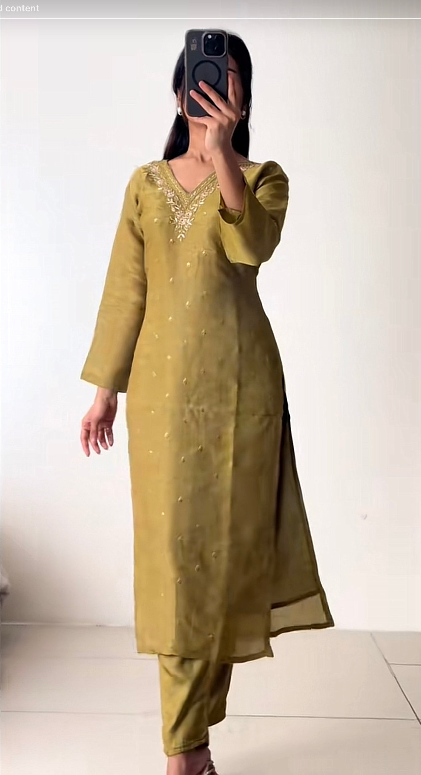 Mehendi Green Kurthi set