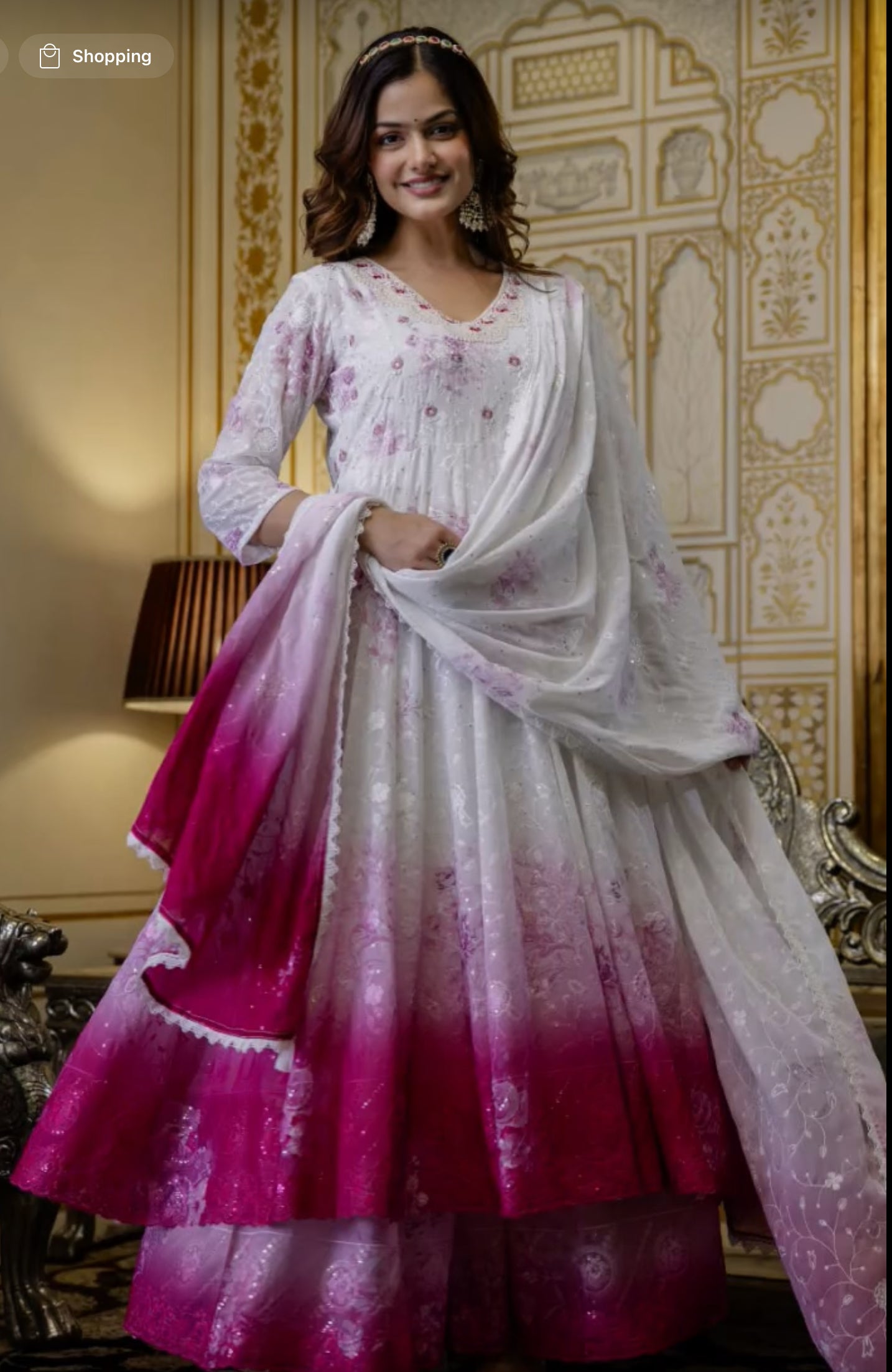 Regal Whites – Anarkali (Umbrella) Set