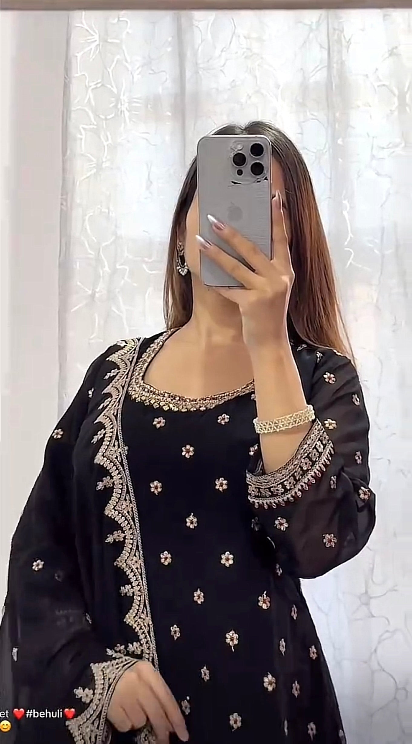 Elegant Black Kurthi Set with Palazzo Pant