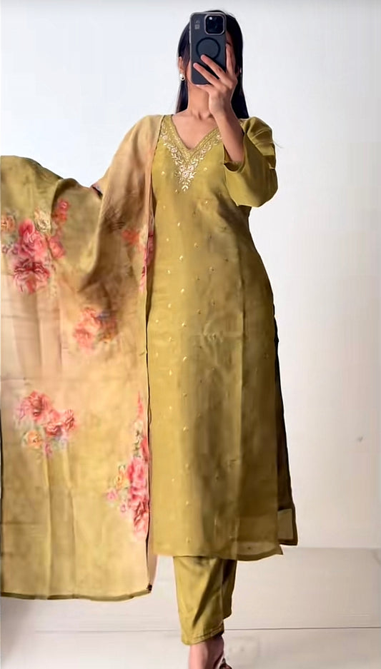 Mehendi Green Kurthi set